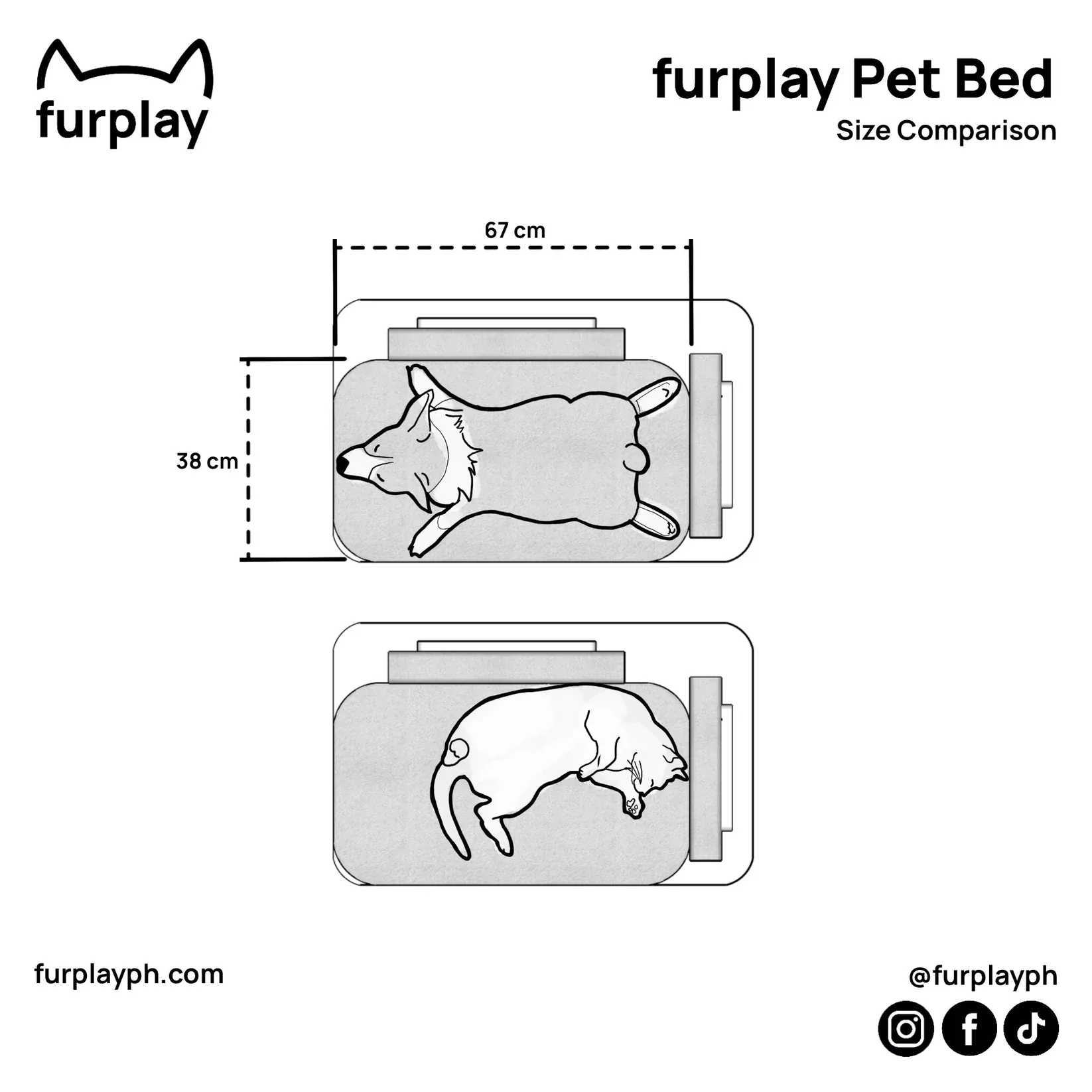 Furplay Pet Bed size comparison